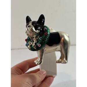 Bath & Body Works Brown Gold Bulldog Wreath Wallflower Plug Christmas Holiday